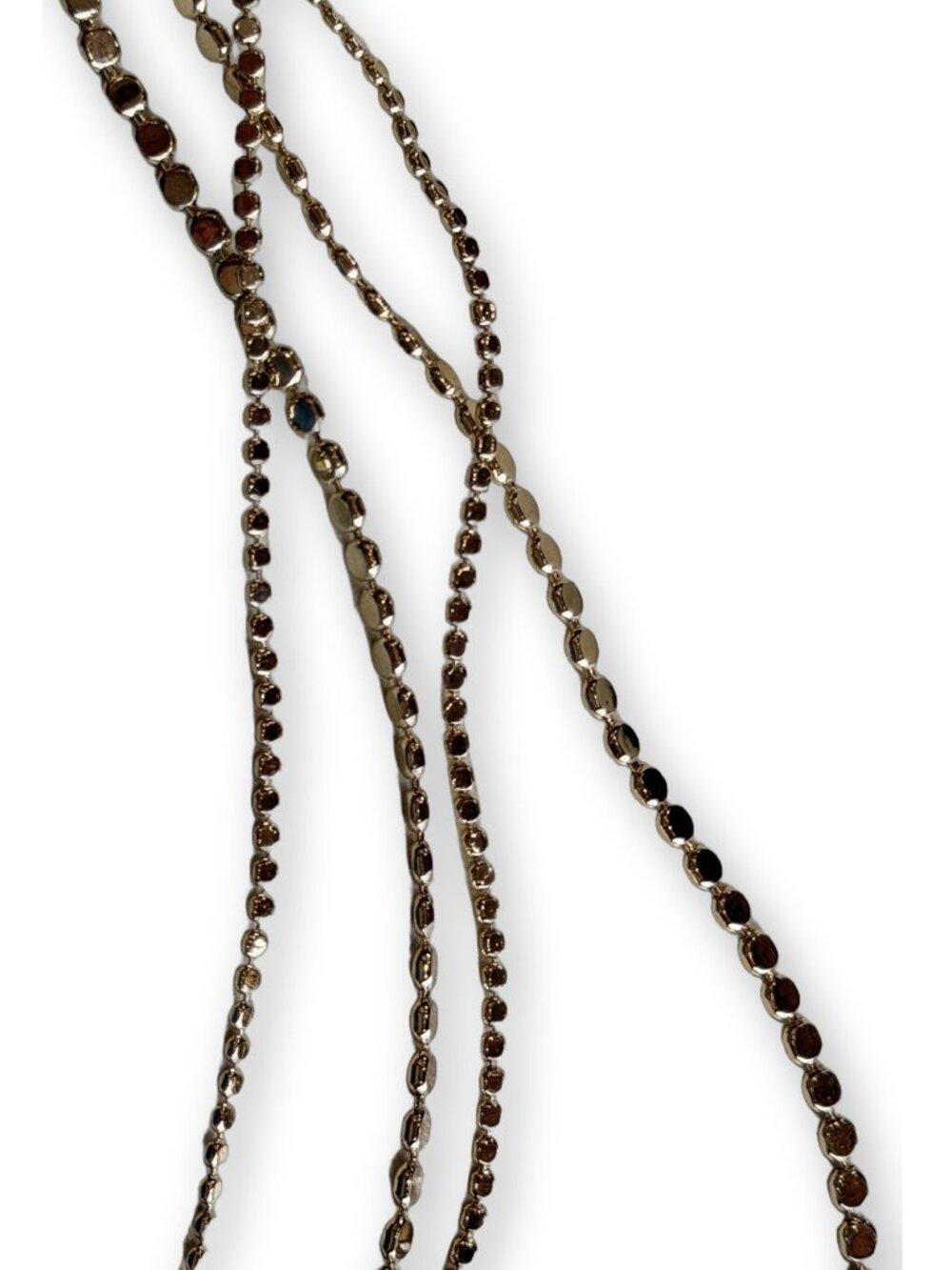 Gold-Tone Multi-Strand Flat Disc Sequin Link Necklace